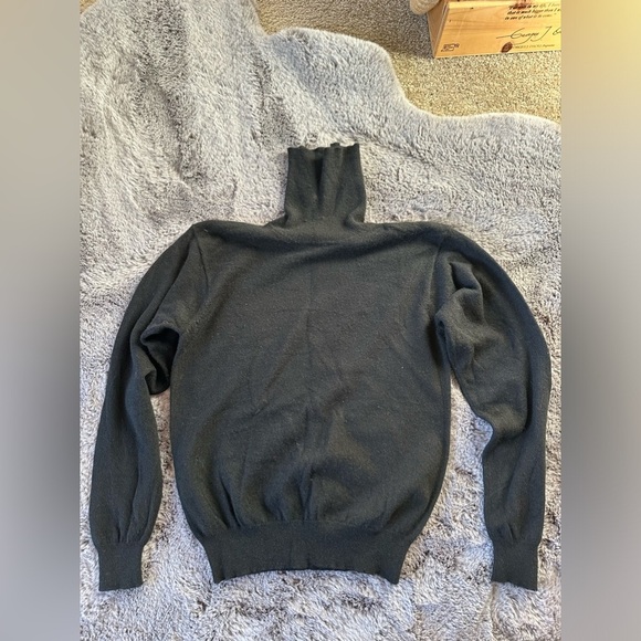 Valerie Stevens Two Ply Black Cashmere turtle neck Wool Sweater medium - Picture 6 of 11